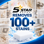 5STAR BRAND Magic Eraser Cleaning Sponge | Pack of 4 | Multi-Surface Scratch-Free Cleaning | Removes 100+ Tough Stains with Just Water | For Walls, Kitchen, Bathroom, Shoes & Switch Boards