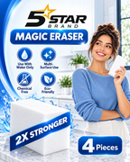 5STAR BRAND Magic Eraser Cleaning Sponge | Pack of 4 | Multi-Surface Scratch-Free Cleaning | Removes 100+ Tough Stains with Just Water | For Walls, Kitchen, Bathroom, Shoes & Switch Boards