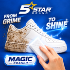5STAR BRAND Magic Eraser Cleaning Sponge | Pack of 4 | Multi-Surface Scratch-Free Cleaning | Removes 100+ Tough Stains with Just Water | For Walls, Kitchen, Bathroom, Shoes & Switch Boards
