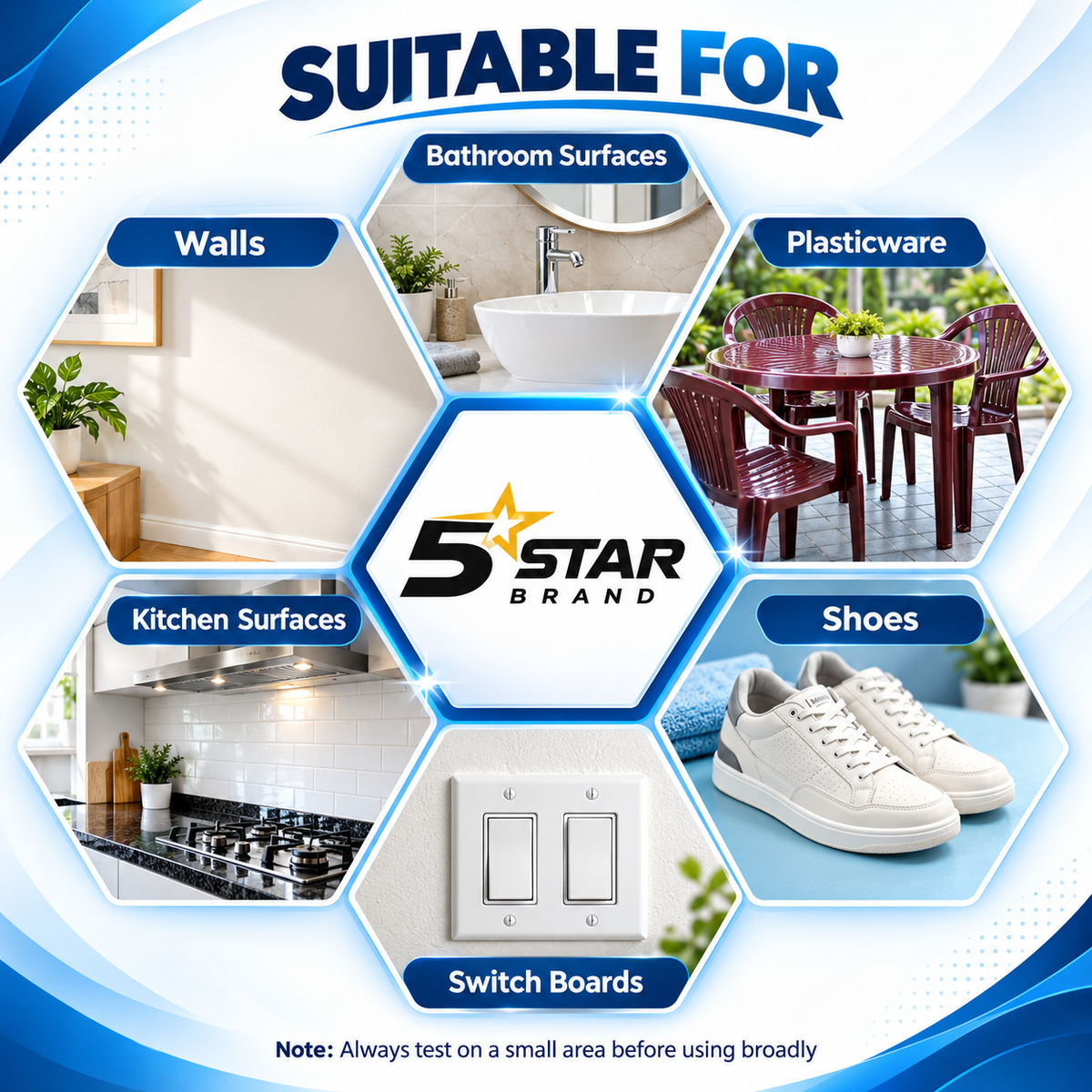 5STAR BRAND Magic Eraser Cleaning Sponge | Pack of 4 | Multi-Surface Scratch-Free Cleaning | Removes 100+ Tough Stains with Just Water | For Walls, Kitchen, Bathroom, Shoes & Switch Boards