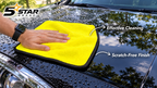 5Star Brand Microfiber Cloth Silk Banded Edges 500 GSM 40X40 cms 4pcs of pack Yellow+Grey