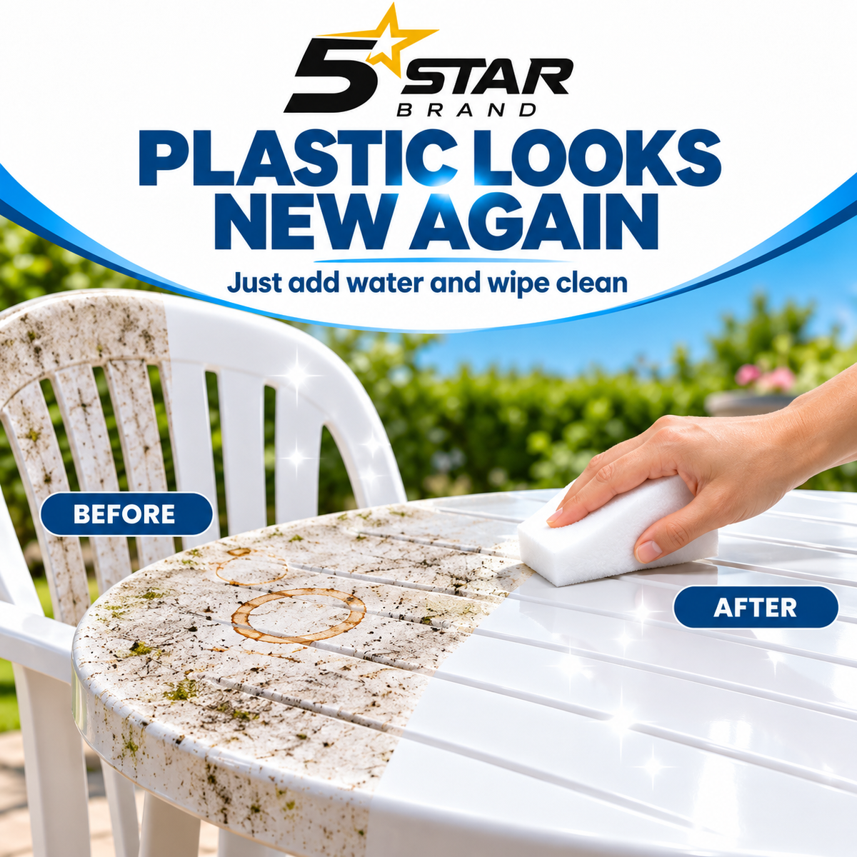 5STAR BRAND Magic Eraser Cleaning Sponge | Pack of 4 | Multi-Surface Scratch-Free Cleaning | Removes 100+ Tough Stains with Just Water | For Walls, Kitchen, Bathroom, Shoes & Switch Boards